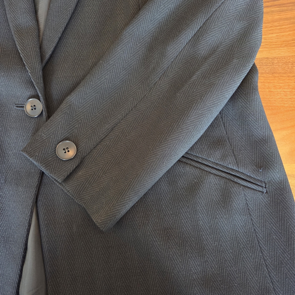 Giorgio Armani Collezioni Charcoal Black Single-Button Blazer Made in Italy - Picture 5 of 8